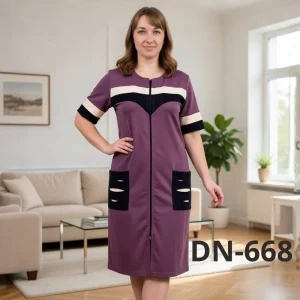 Ð–Ñ–Ð½Ð¾Ñ‡Ð¸Ð¹ Ñ‚Ñ€Ð¸ÐºÐ¾Ñ‚Ð°Ð¶Ð½Ð¸Ð¹ Ñ…Ð°Ð»Ð°Ñ‚ soft harmony Ð· ÐºÐ¾Ñ€Ð¾Ñ‚ÐºÐ¸Ð¼Ð¸ Ñ€ÑƒÐºÐ°Ð²Ð°Ð¼Ð¸