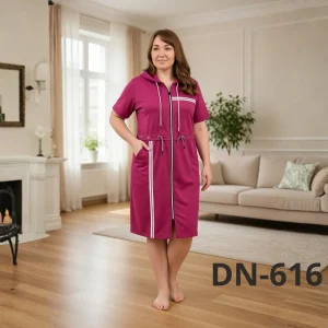 Ð–Ñ–Ð½Ð¾Ñ‡Ð¸Ð¹ Ñ…Ð°Ð»Ð°Ñ‚ Ð· Ñ‚Ñ€Ð¸ÐºÐ¾Ñ‚Ð°Ð¶Ñƒ cozy line Ð· ÐºÐ°Ð¿ÑŽÑˆÐ¾Ð½Ð¾Ð¼