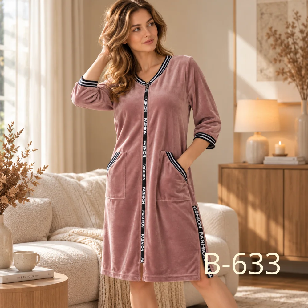 Жіночий велюровий халат Fashion Comfort від Stass Moda